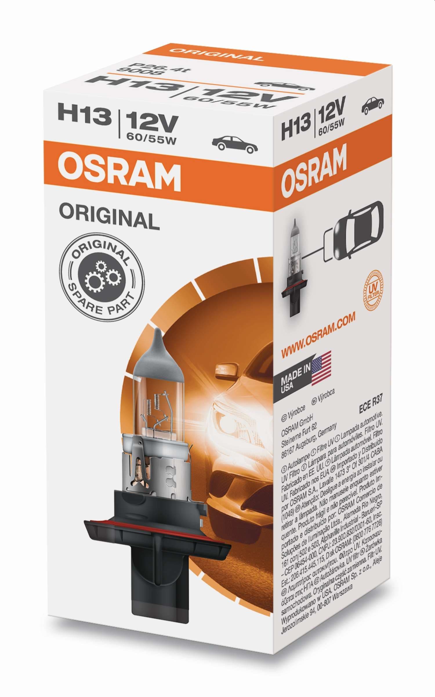 H13 12V 60/55W P26.4t 1 St. Original Spare Part Faltschachtel OSRAM