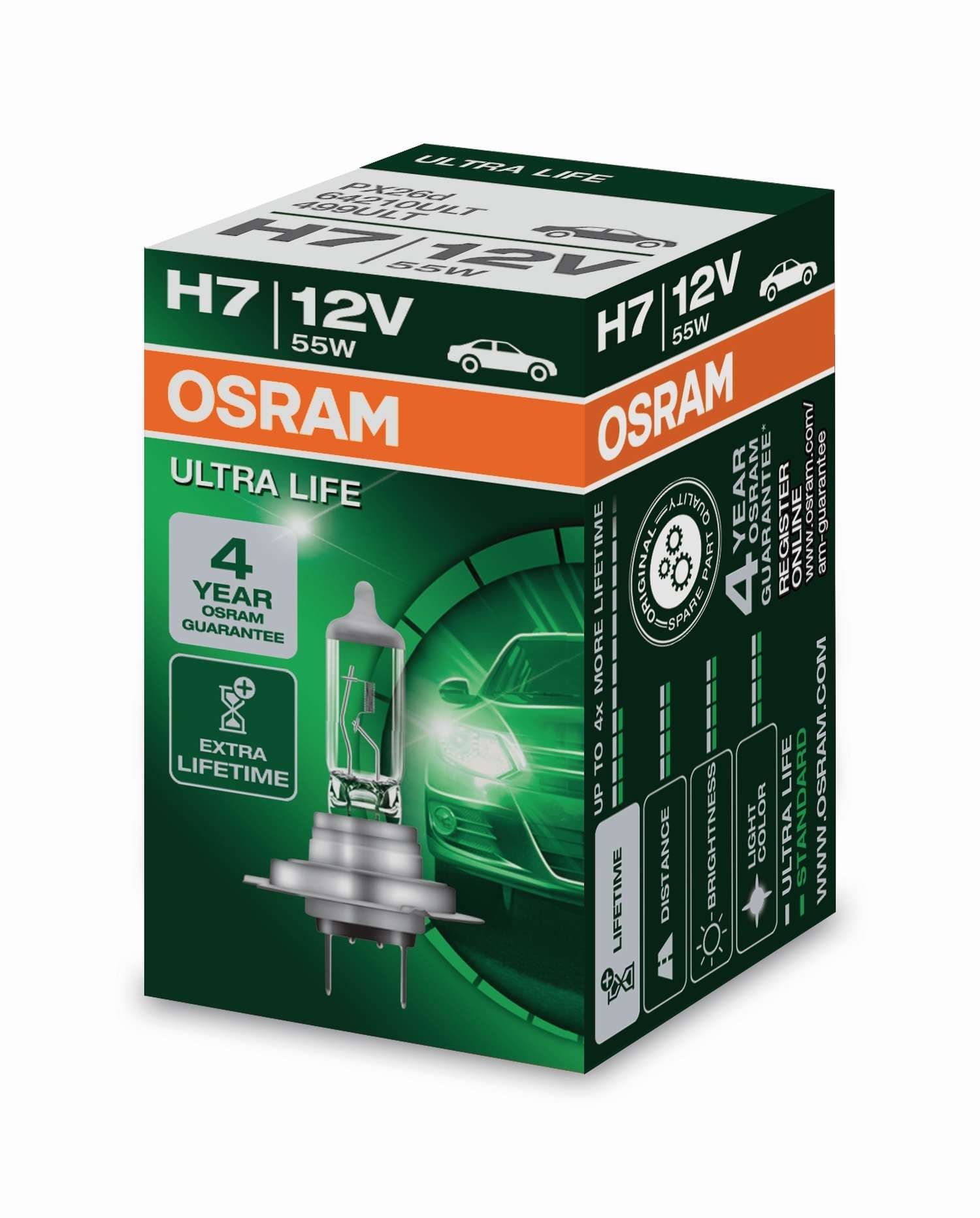 H7 12V 55W PX26d ULTRA LIFE 4 Jahre Garantie 1 St. Faltschachtel OSRAM