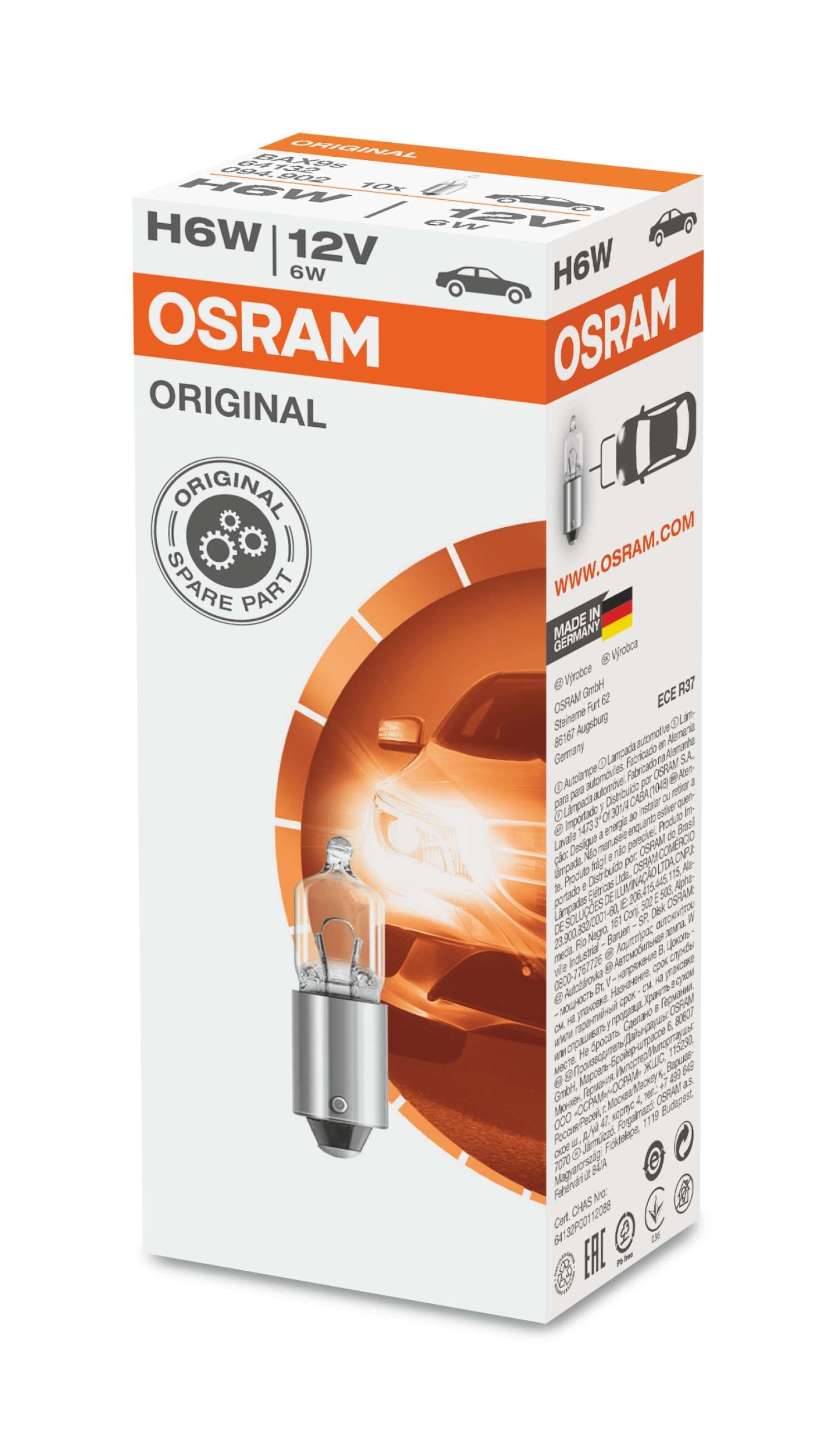 H6W 12V 6W BAX9s 1 St. OSRAM