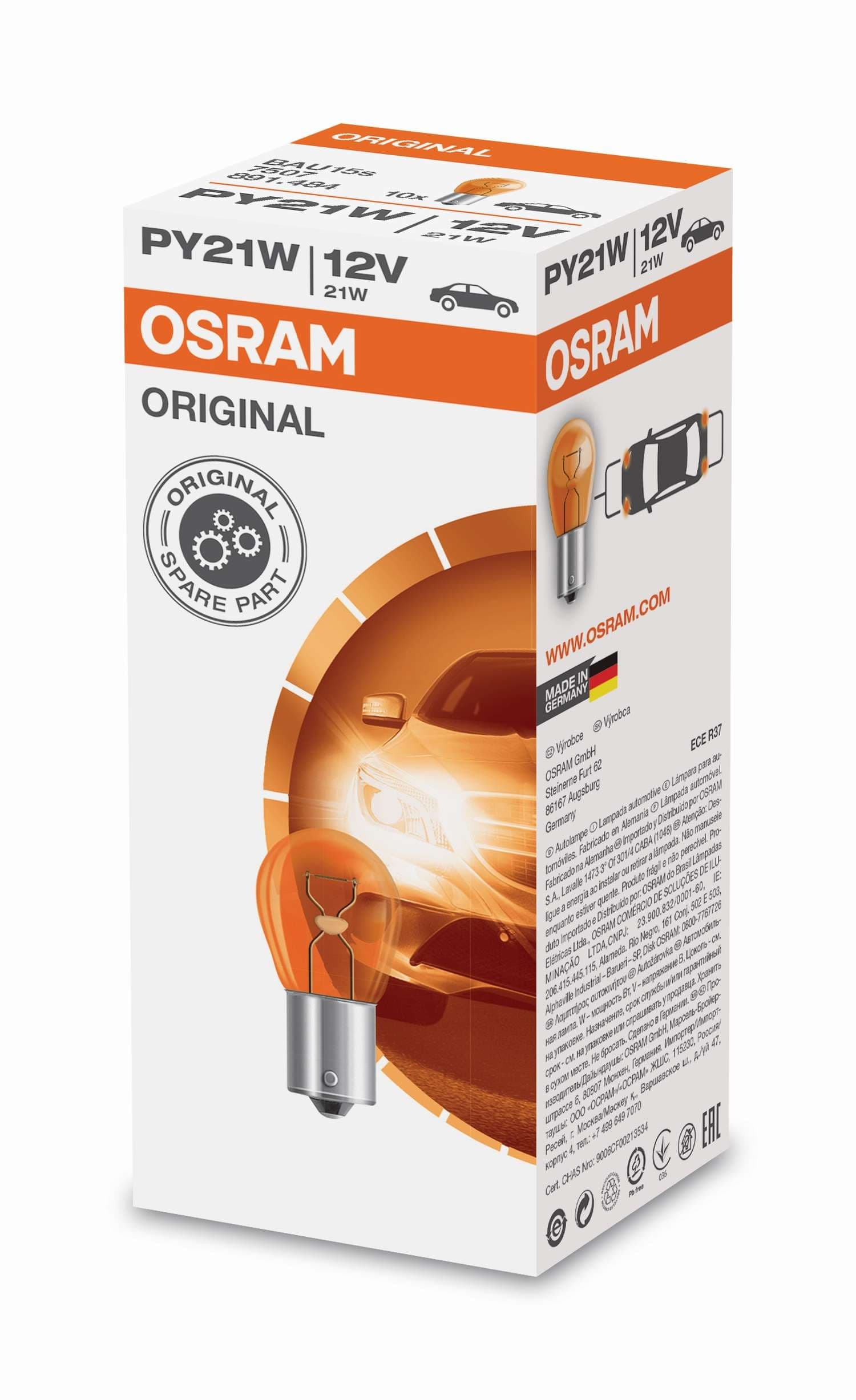 PY21W 12V 21W BAU15s (gelb) 1 St. OSRAM