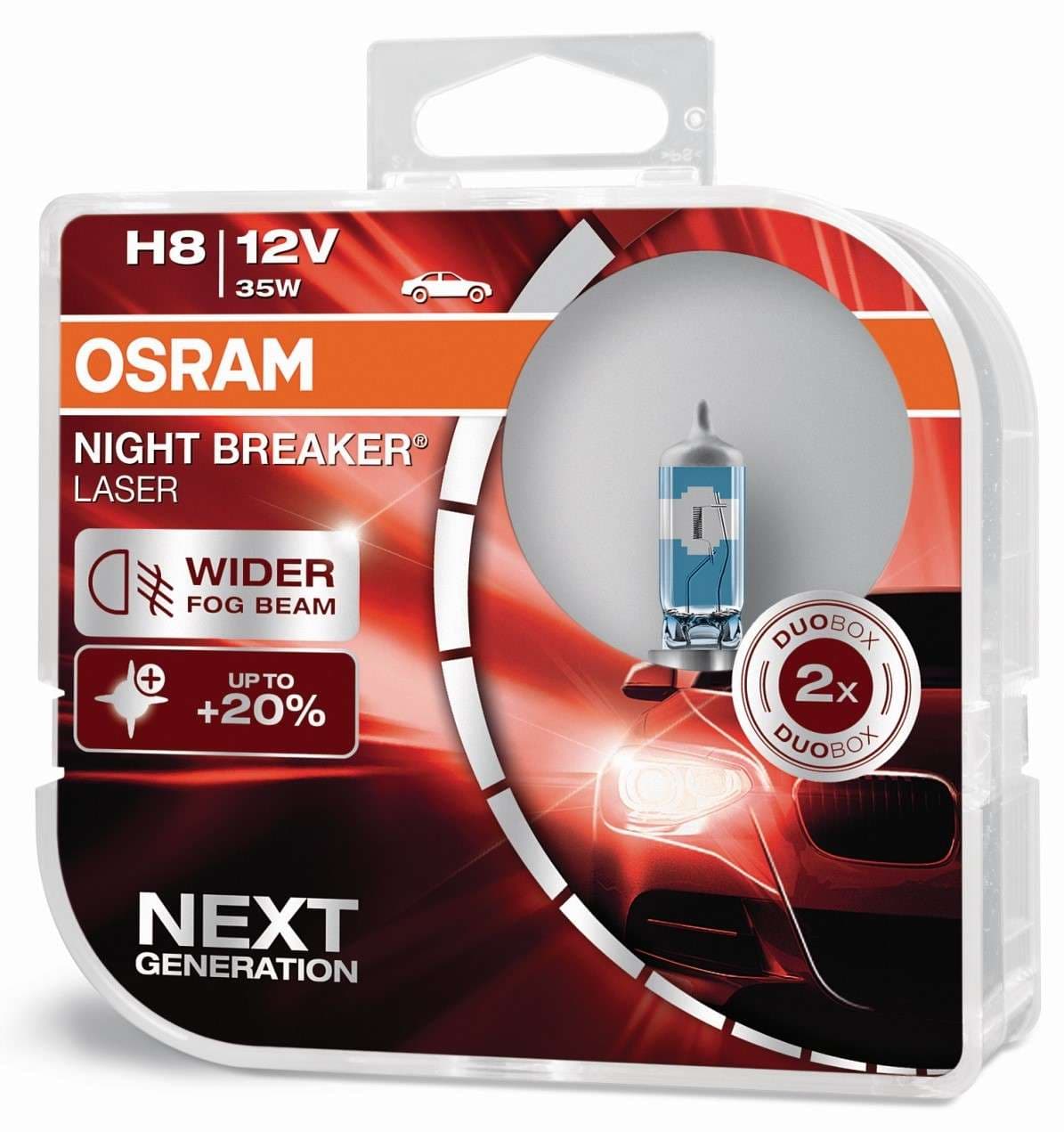 H8 12V 35W PGJ19-1 NIGHT BREAKER® LASER +150% mehr Helligkeit 2 St. OSRAM