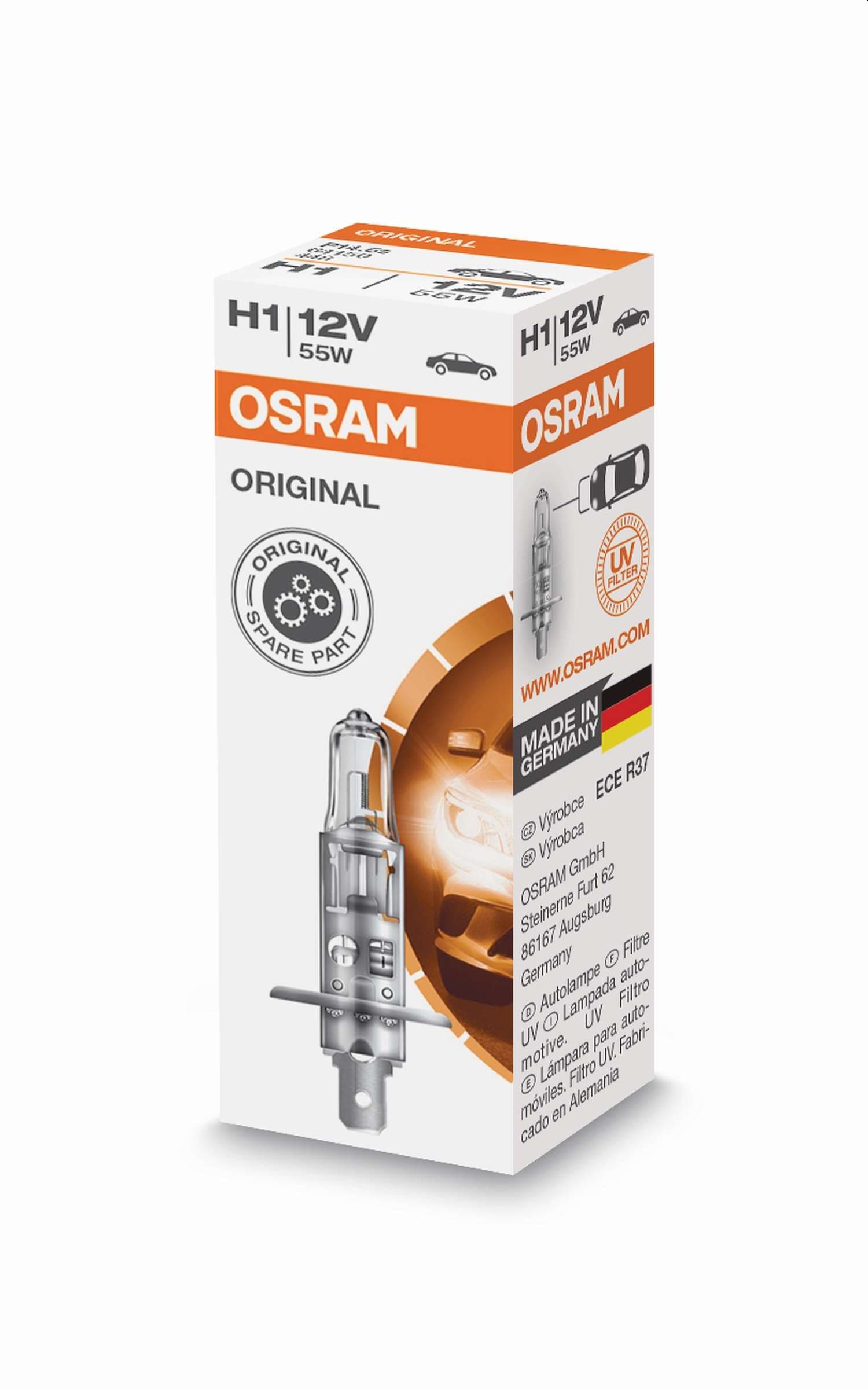 H1 12V 55W P14,5s 1 St. Original Spare Part OSRAM