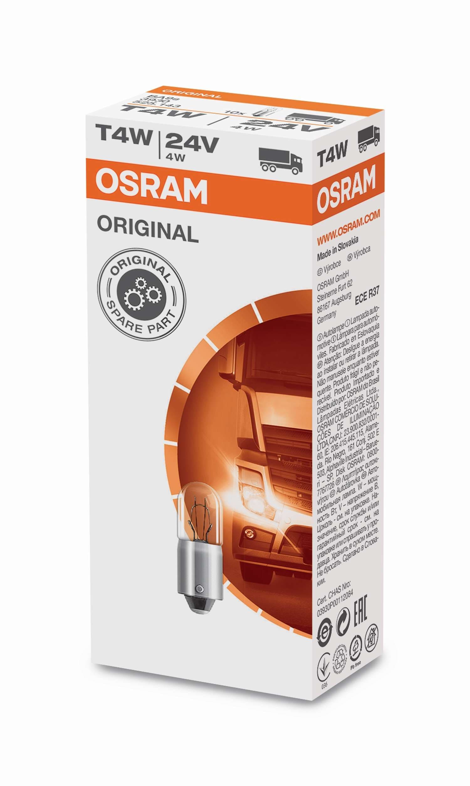 T4W 24V 4W BA9s Original Faltschachtel 1 St. OSRAM