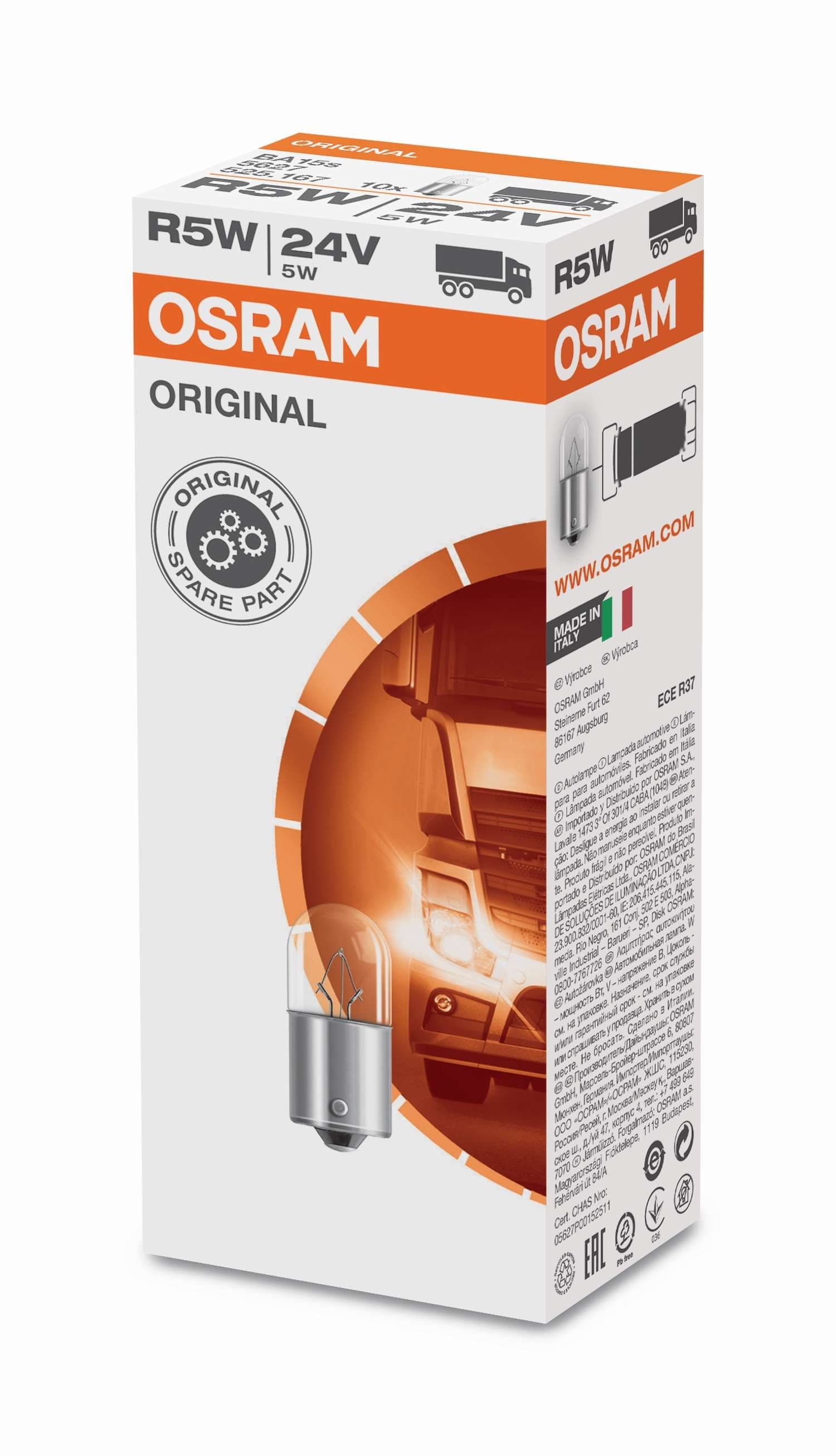R5W 24V 5W BA15s Original Faltschachtel OSRAM
