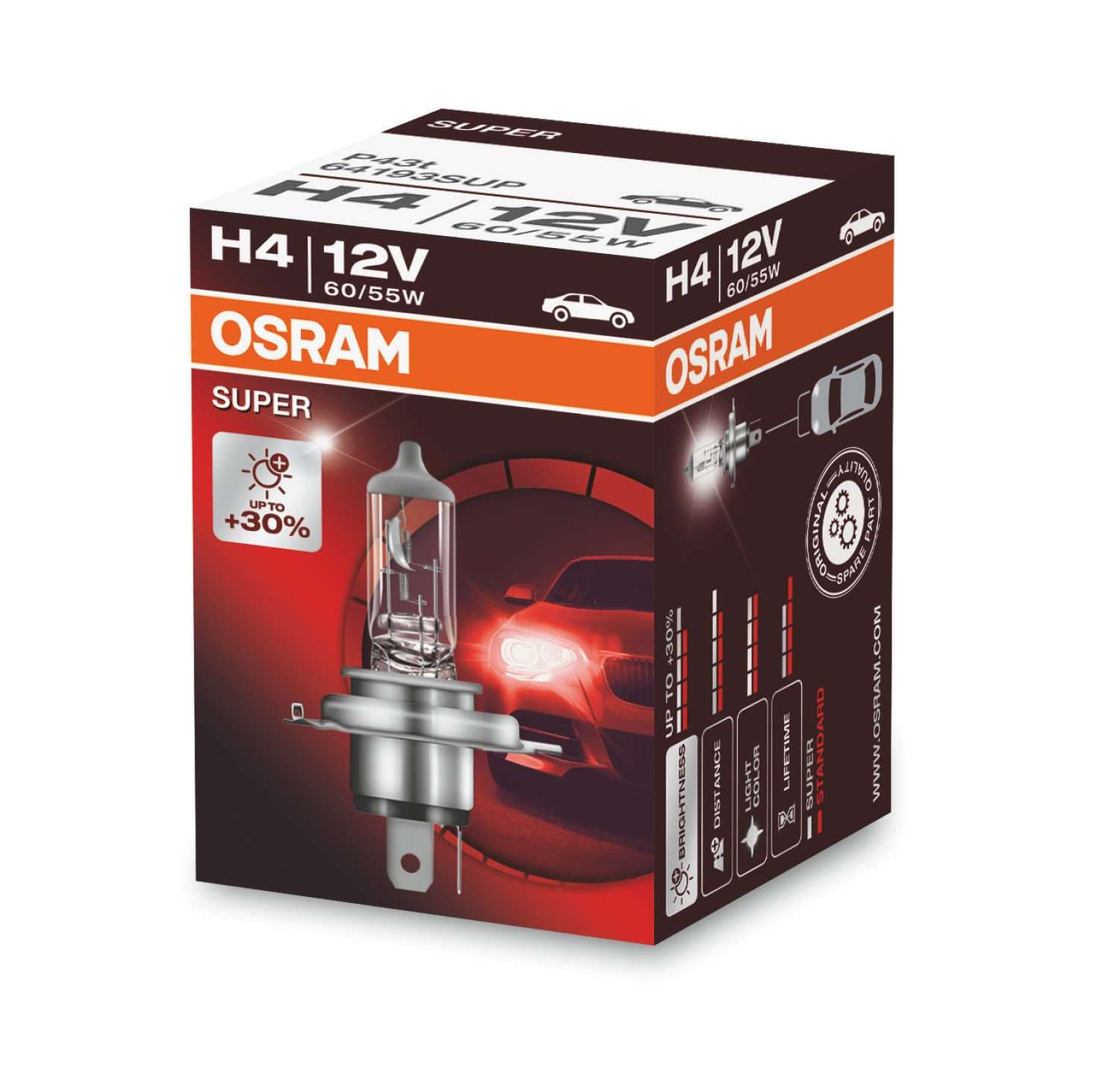 H4 12V Faltschachtel Super +30% OSRAM