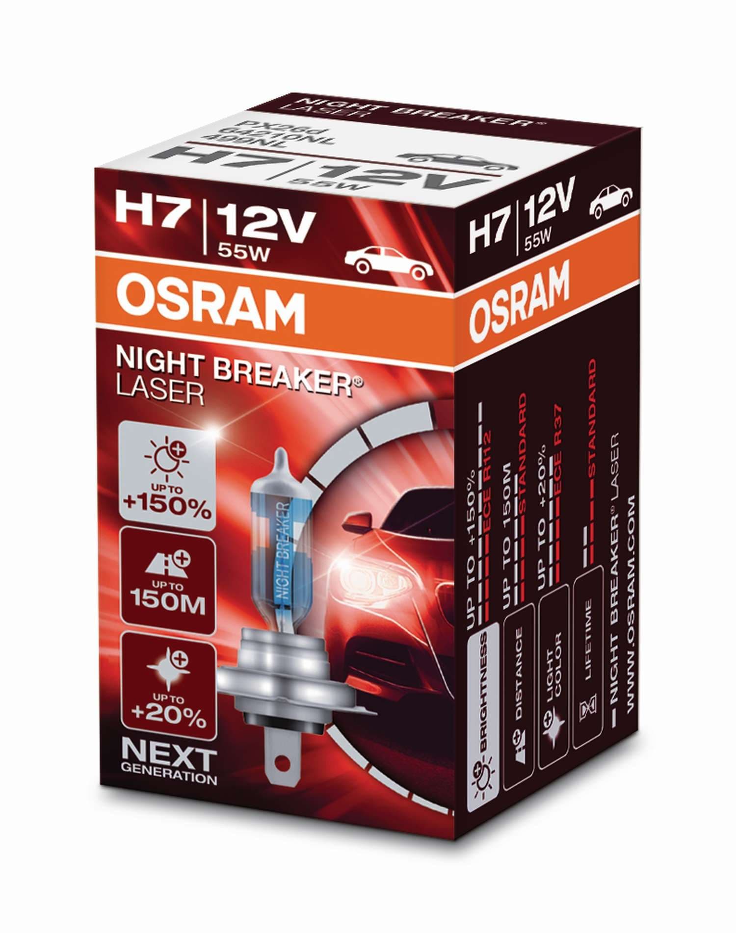 H7 12V 55W PX26d NIGHT BREAKER® LASER +150% mehr Helligkeit 1 St. OSRAM