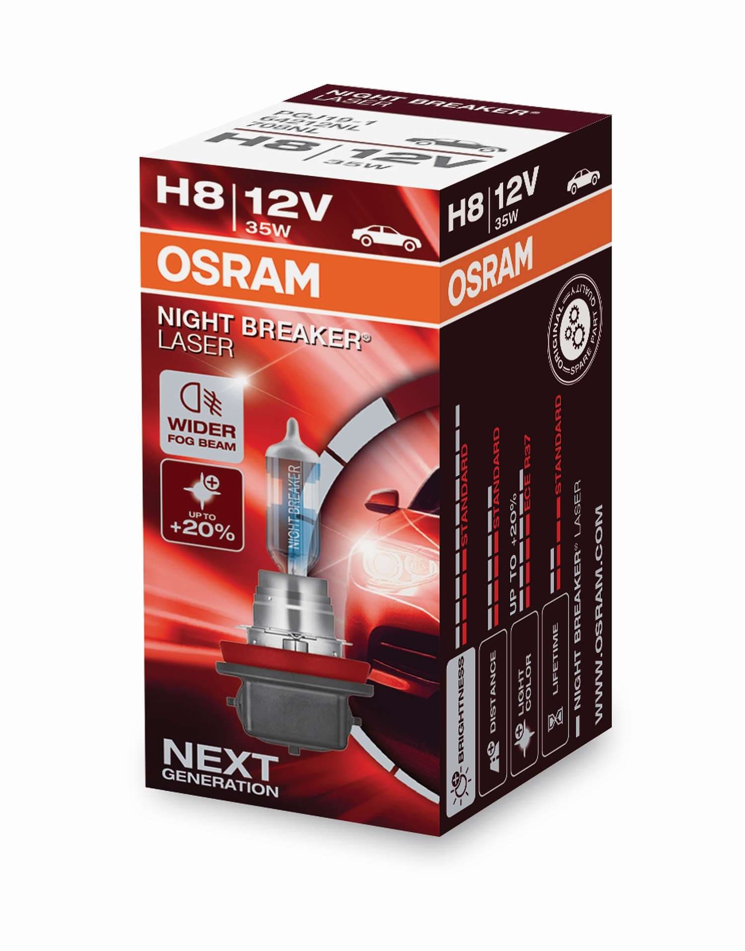H8 12V 35W PGJ19-1 NIGHT BREAKER® LASER +150% mehr Helligkeit 1 St. OSRAM