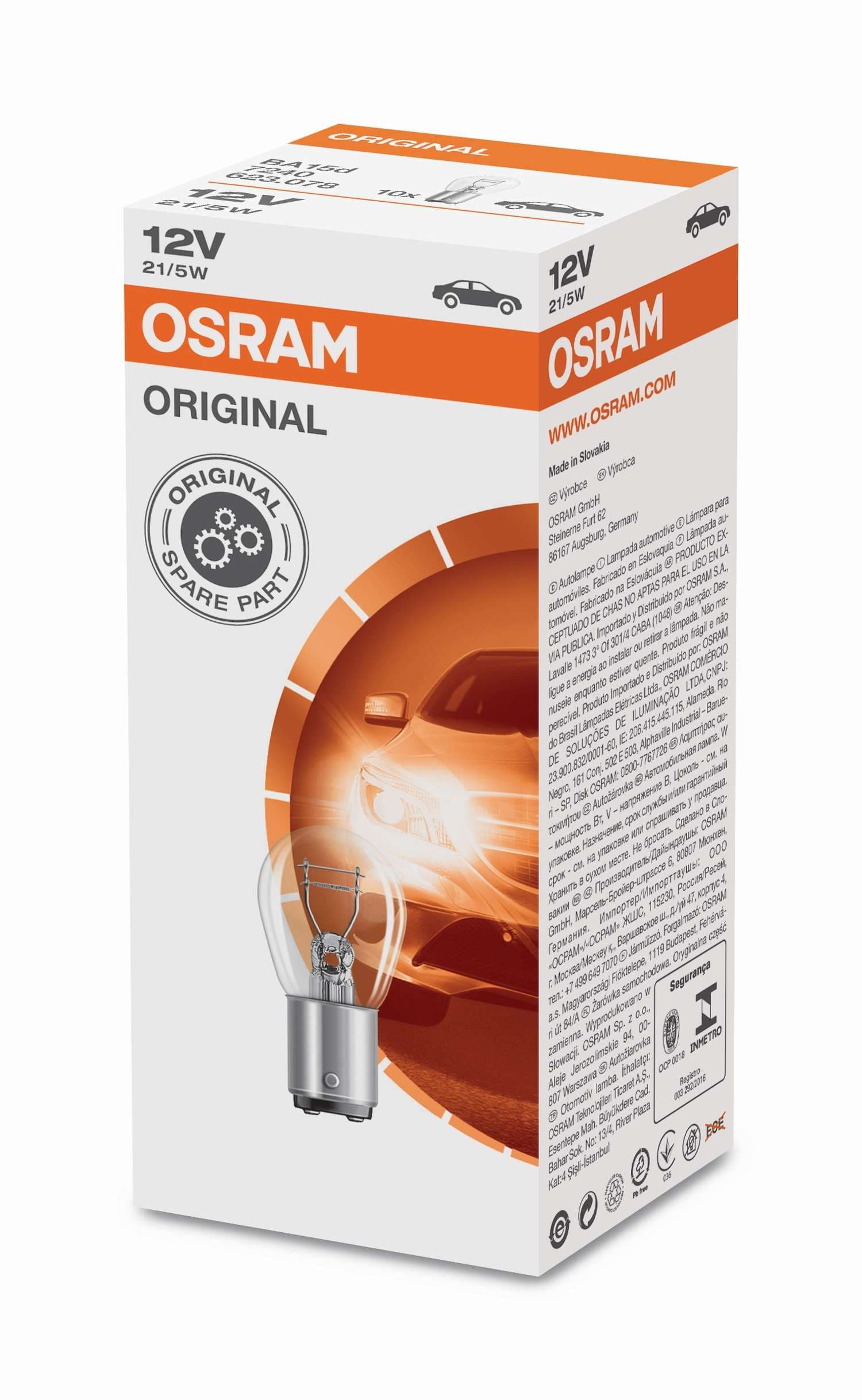 21/5W Metallsockel Faltschachtel 12V Original OSRAM