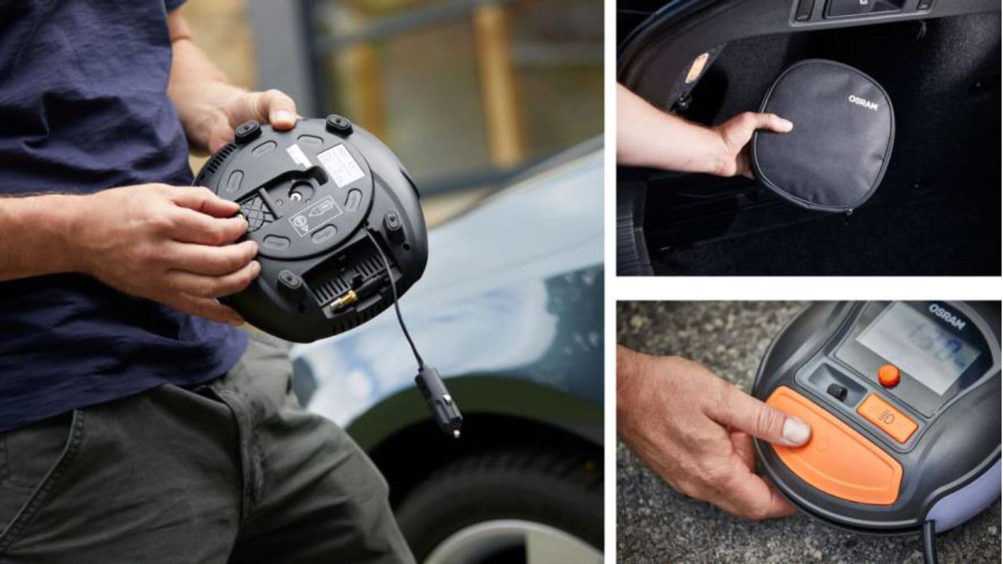 TYREinflate 1000 Schnelle Reifenpumpe mit Kabel OSRAM