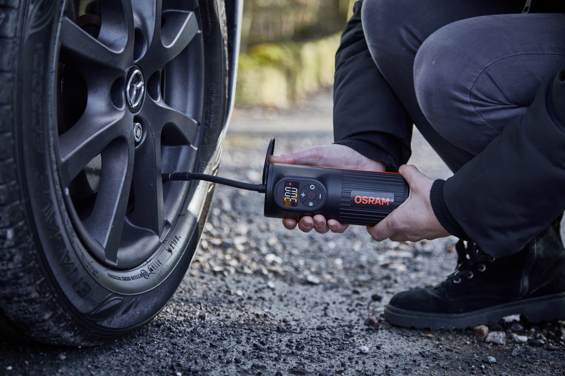 TYREinflate 2000 Schnelle Reifenpumpe wiederaufladbar 2 Jahre Garantie OSRAM
