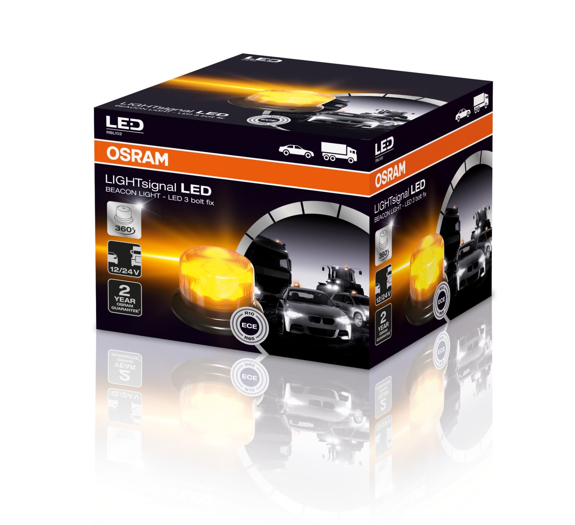 LIGHTsignal LED BEACON LIGHT 360° Rundumkennleuchte Warnlicht 12&24V 1 St. OSRAM