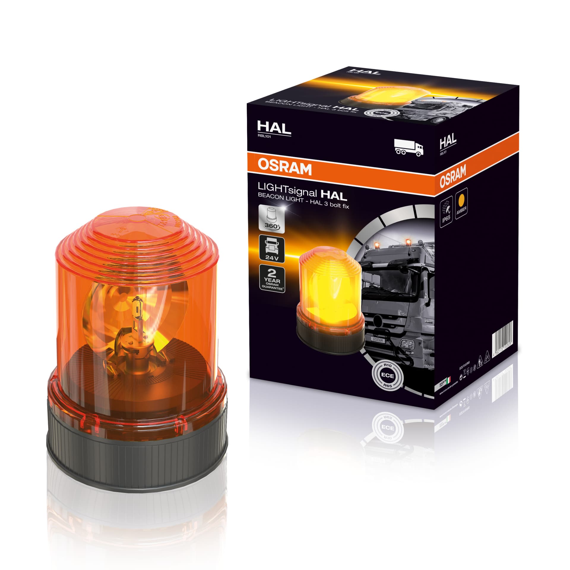 LIGHTsignal HAL BEACON LIGHT 360° Rundumkennleuchte Warnlicht 24V 1 St. OSRAM