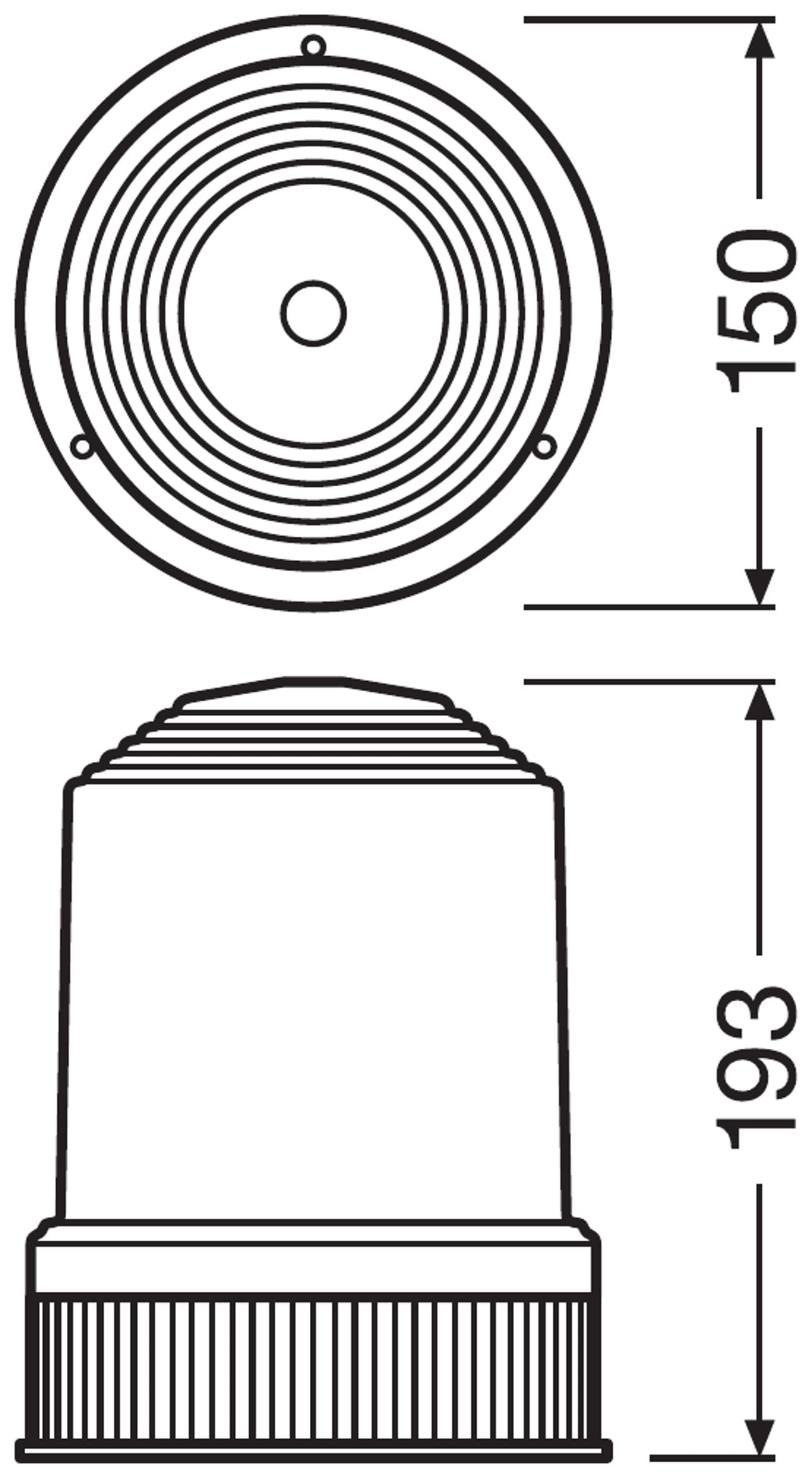 LIGHTsignal HAL BEACON LIGHT 360° Rundumkennleuchte Warnlicht 24V 1 St. OSRAM