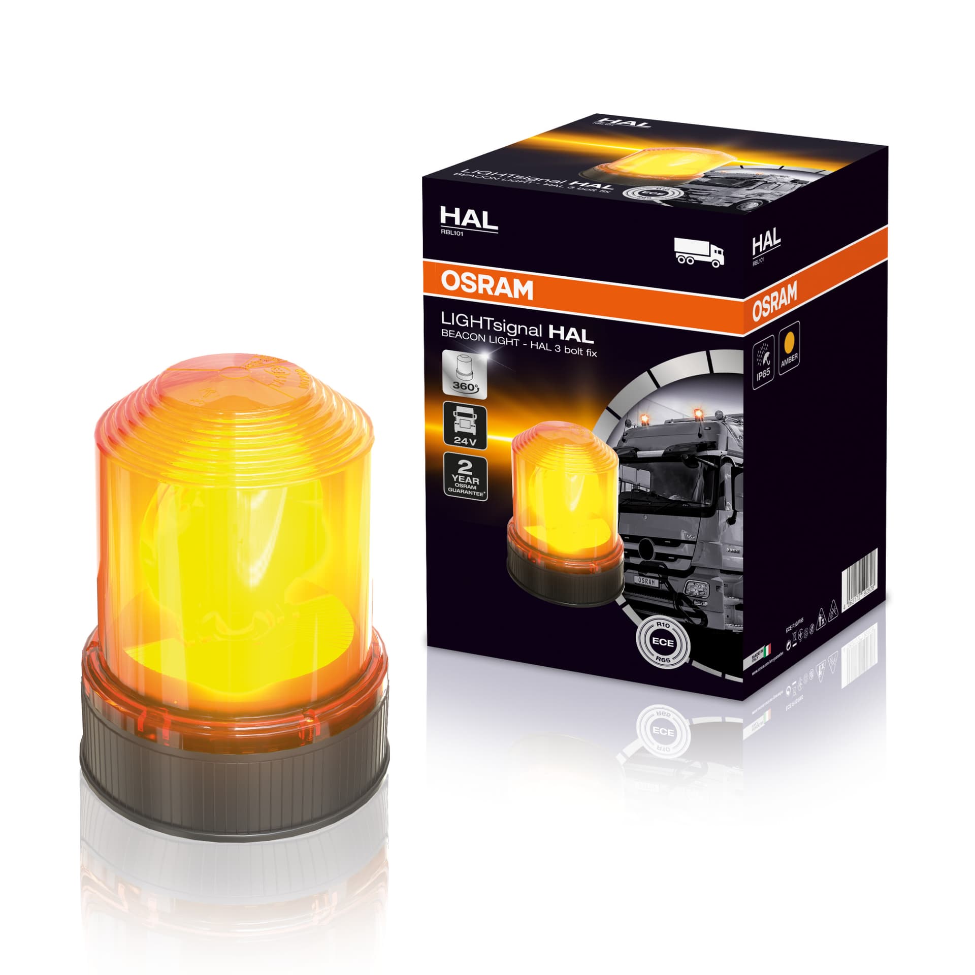 LIGHTsignal HAL BEACON LIGHT 360° Rundumkennleuchte Warnlicht 24V 1 St. OSRAM