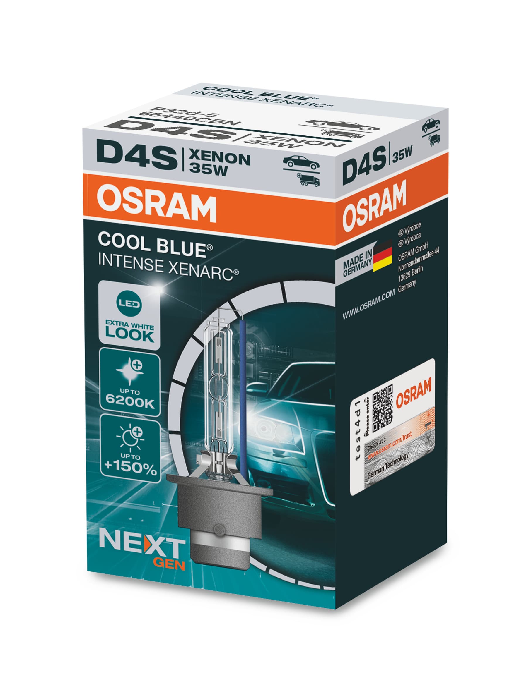 D4S 12V+24V 35W P32d-5 XENARC COOL BLUE INTENSE NextGen. 6200K +150% 1 St. OSRAM
