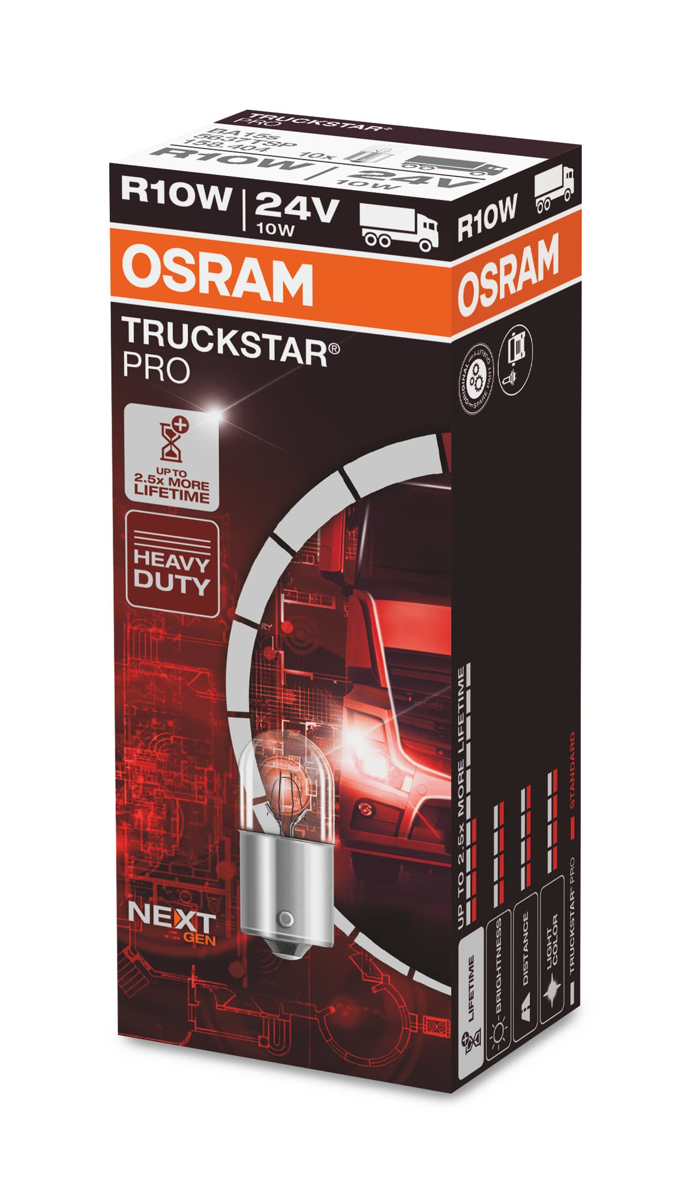 R10W 24V 10W BA15s TRUCKSTAR® PRO NEXT GEN bis 2,5x längere Lebensdauer 1 St. OSRAM