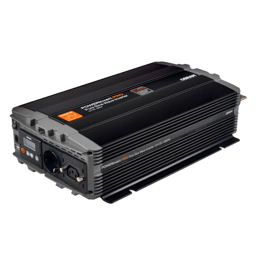 POWERinvert PRO Pure Sine Wave Inverter 12V DC 1000W RCD 1 St. OSRAM