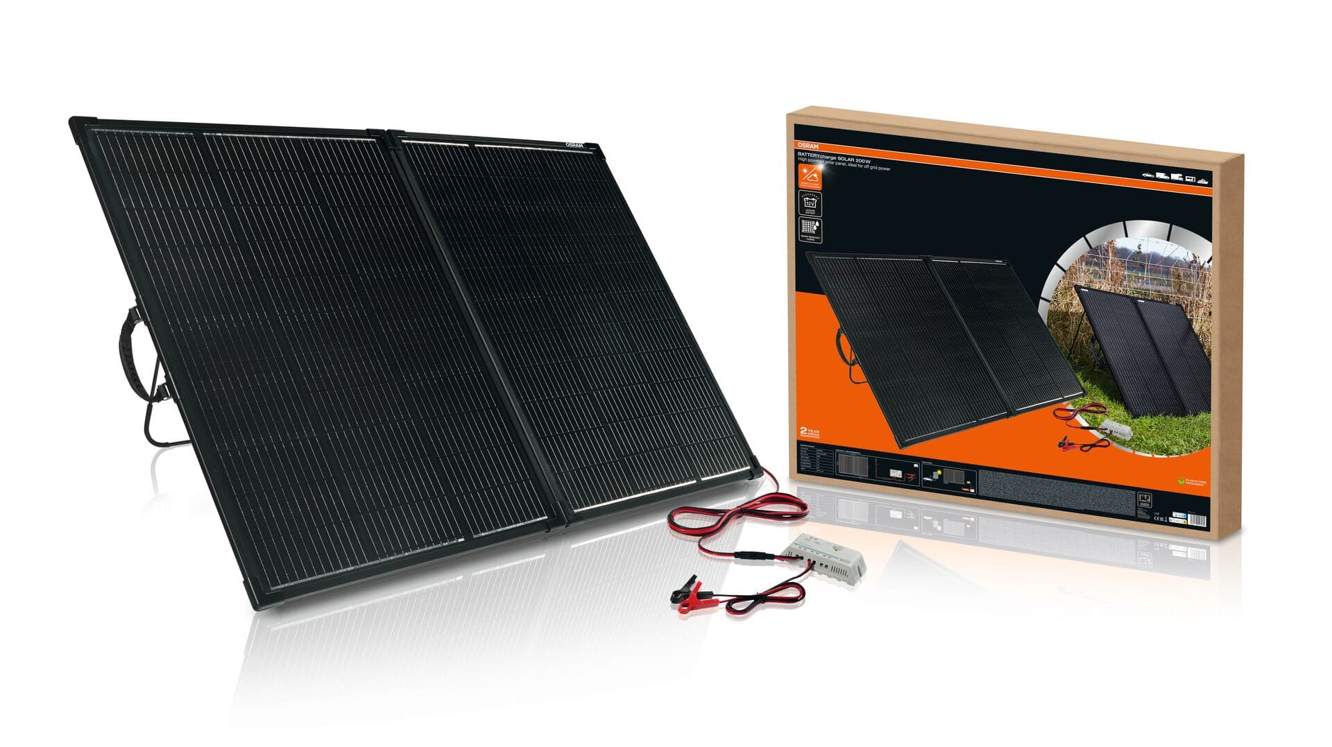 BATTERYcharge faltbares Solarpanel 200W bis zu 10,8A (18.54V) 1 St. OSRAM