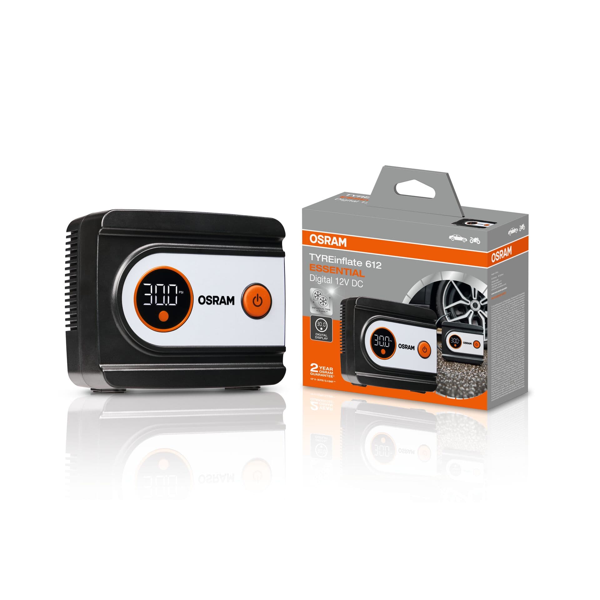 TYREinflate 612 ESSENTIAL Reifenpumpe mit Kabel 2 Jahre Garantie 1 St. OSRAM