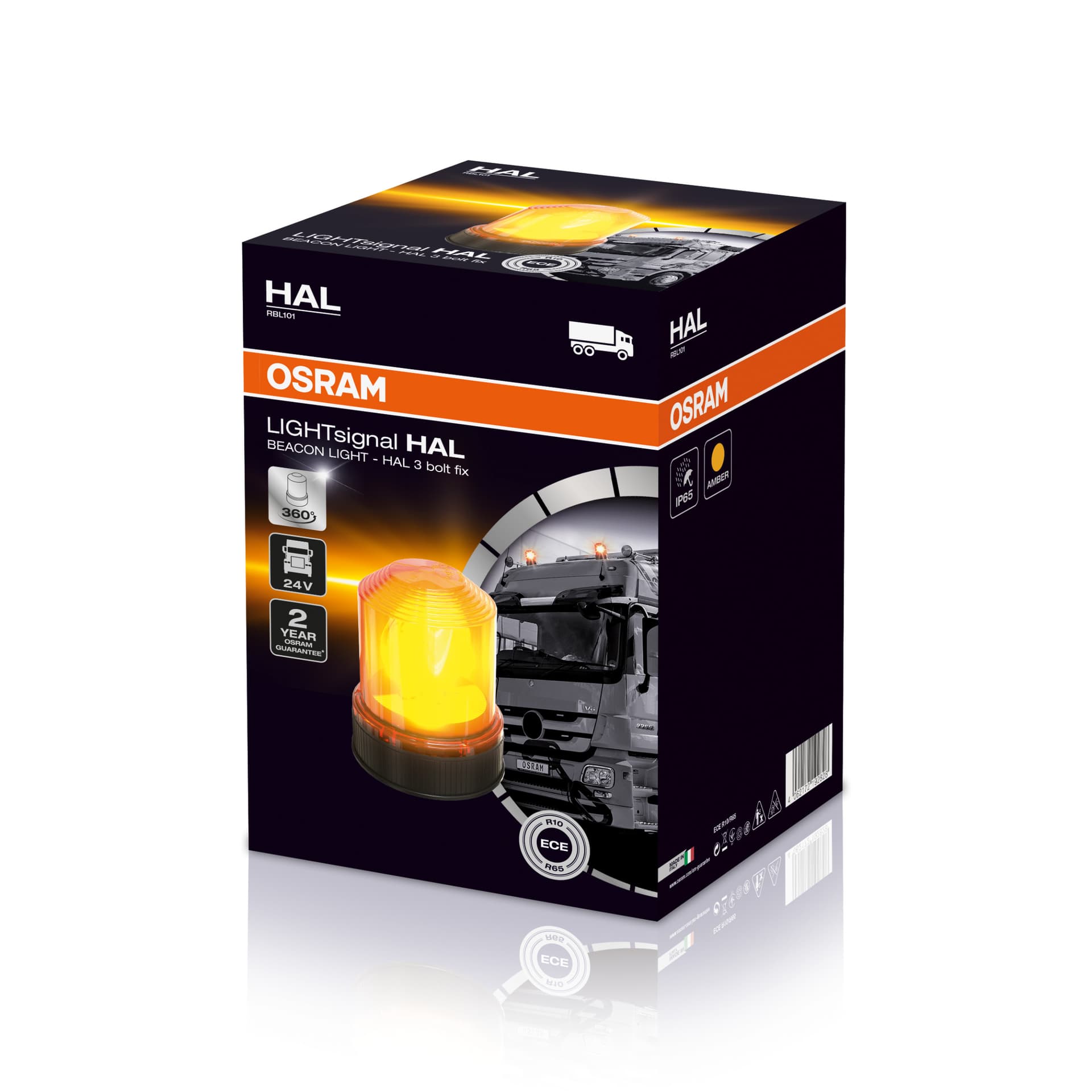 LIGHTsignal HAL BEACON LIGHT 360° Rundumkennleuchte Warnlicht 24V 1 St. OSRAM