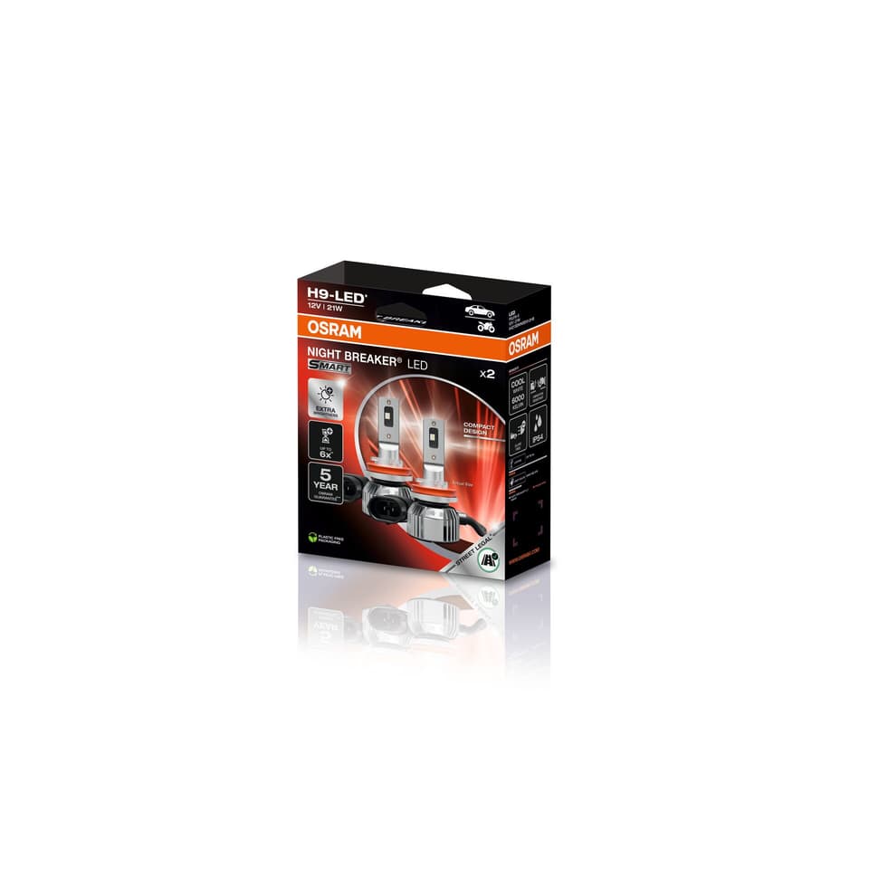 H9 LED-Nachrüstlampe NIGHT BREAKER LED SMART +330% StVZO-Konforme LED 2 St. OSRAM
