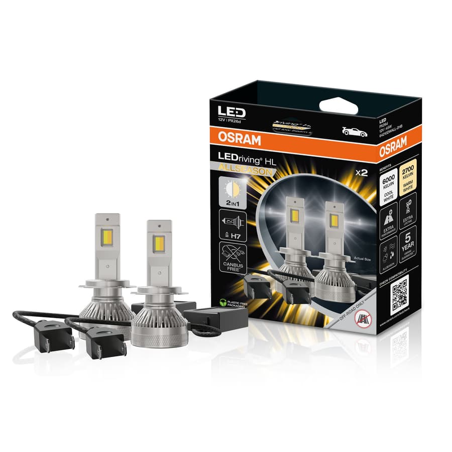 H7 LED-Nachrüstlampe Offroad – LEDriving HL H7 45W ALLSEASON 6000/2700K 2 St. OSRAM