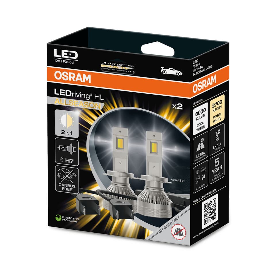 H7 LED-Nachrüstlampe Offroad – LEDriving HL H7 45W ALLSEASON 6000/2700K 2 St. OSRAM
