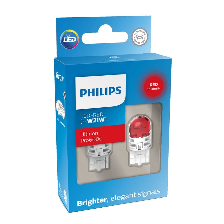 W21W LED-Nachrüstlampe Offroad – LED W21W 12V 2,3W Ultinon Pro6000 SI Red Intense 2 St. Philips