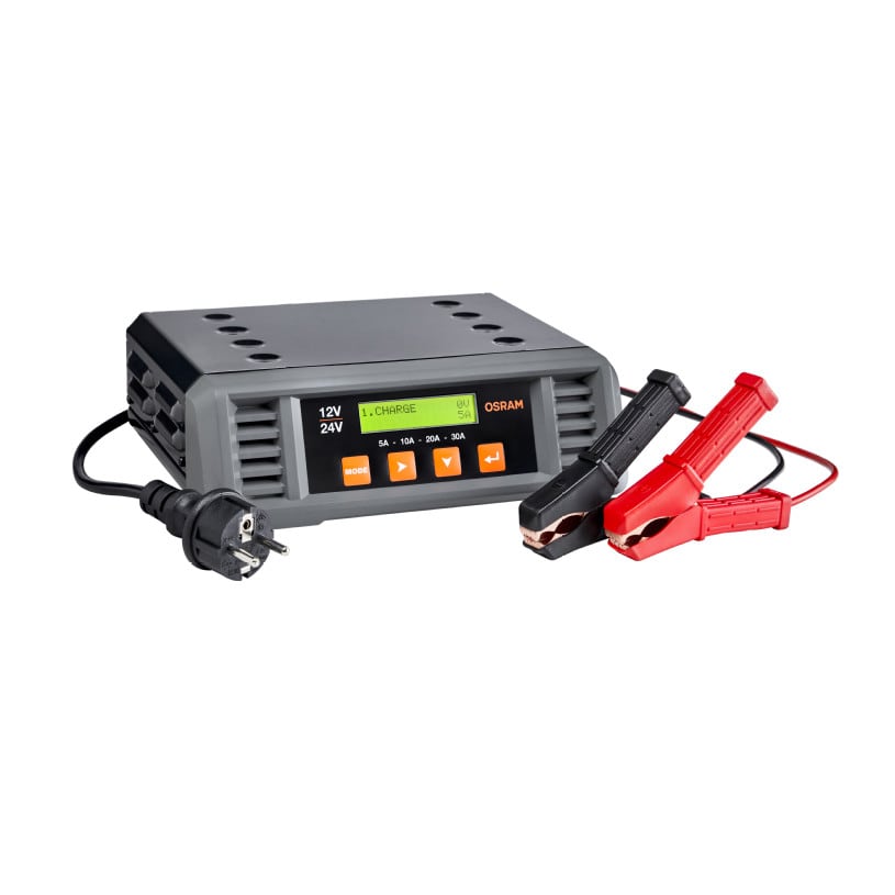OSRAM BATTERYcharge PRO 30A Professionelles Batterieladegerät 30 A, 12/24 V – OSCP3024