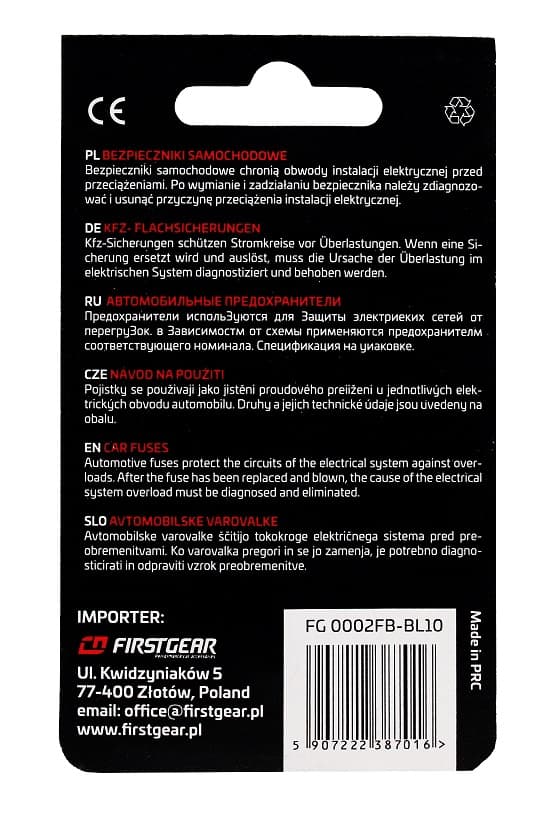 KFZ-Flachsicherungen MINI Ersatzsicherungen 10 St. Blister FirstGear