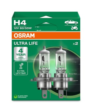 H4 12V 60/55W P43t ULTRA LIFE 4 Jahre Garantie 2 St. OSRAM