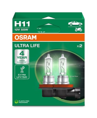 H11 12V 55W PGJ19-2 ULTRA LIFE 4 Jahre Garantie 2 St. OSRAM