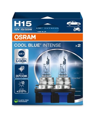 H15 Halogen-Scheinwerferlampe 12V 15/55W PGJ23t-1 Cool Blue INTENSE NextGen. 3700K +100% Duo 2 St. OSRAM