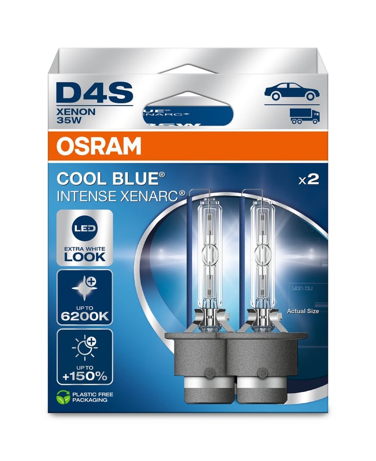 D4S Xenon-Scheinwerferlampe 12V+24V 35W P32d-5 XENARC COOL BLUE INTENSE NextGen. 6200K +150% 2 St. OSRAM