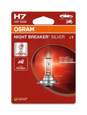 H7 Halogen-Scheinwerferlampe 12V 55W PX26d NIGHT BREAKER® SILVER +100% 1 St. OSRAM