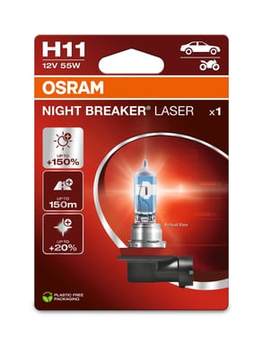 H11 12V 55W PGJ19-2 NIGHT BREAKER® LASER +150% mehr Helligkeit 1 St. OSRAM