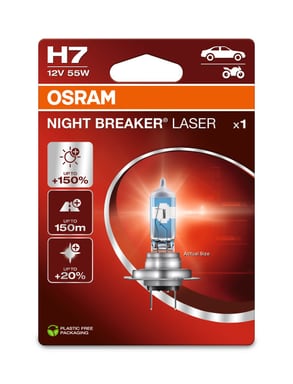 H7 12V 55W PX26d NIGHT BREAKER® LASER +150% mehr Helligkeit 1 St. Blister OSRAM