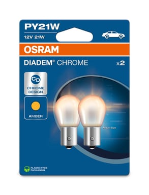 PY21W Kfz-Signallampe 12V 21W BAU15s Diadem Chrome NextGen. 2 St. Blister OSRAM