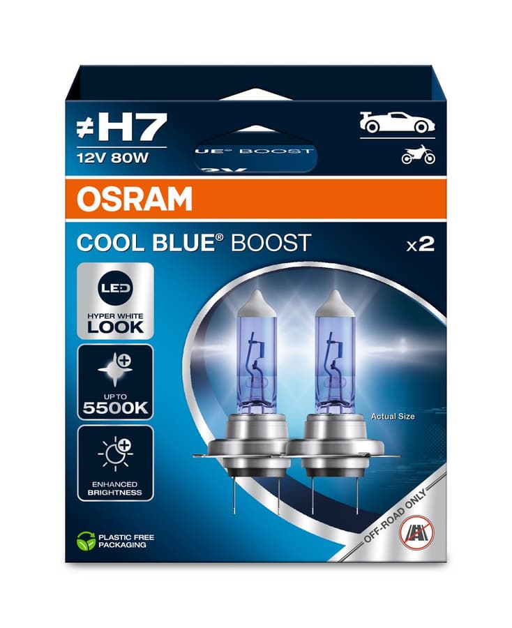 H7 Halogen-Scheinwerferlampe Offroad – H7 12V 80W PX26d COOL BLUE BOOST 5500K 2 St. - OSRAM