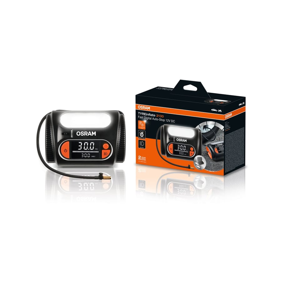 TYREinflate 2130 Schnelle Reifenpumpe mit Kabel 2 Jahre Garantie 1 St. OSRAM