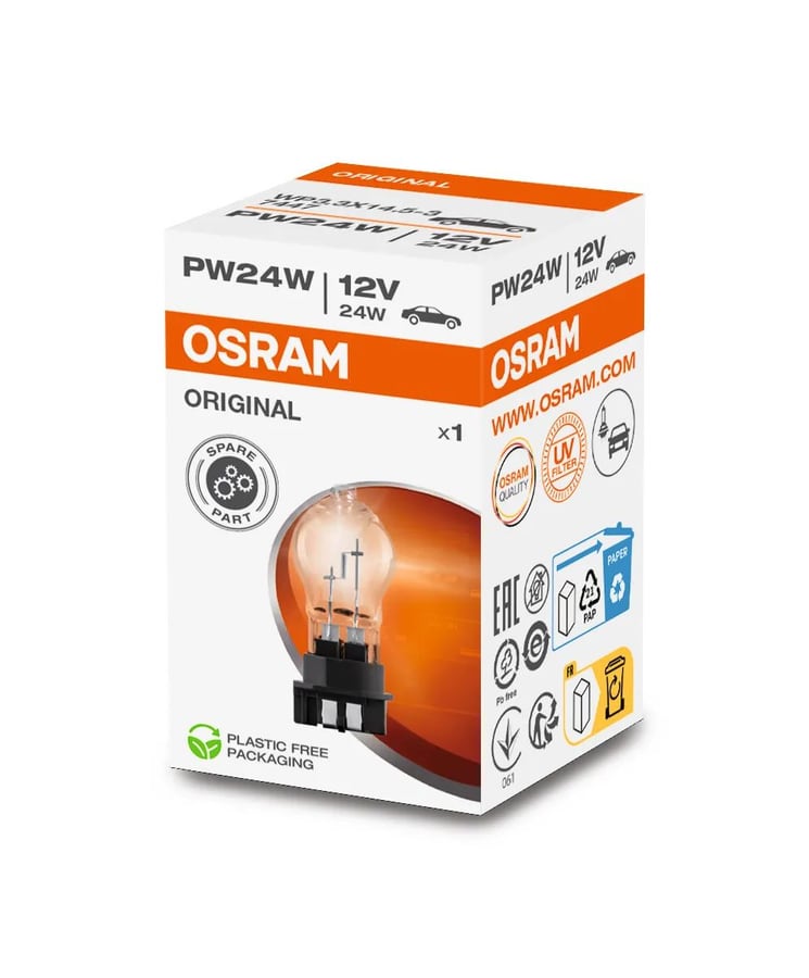 PW24W Kfz-Signallampe 12V 24W WP3.3X14.5-3 Original Line 1 St. OSRAM