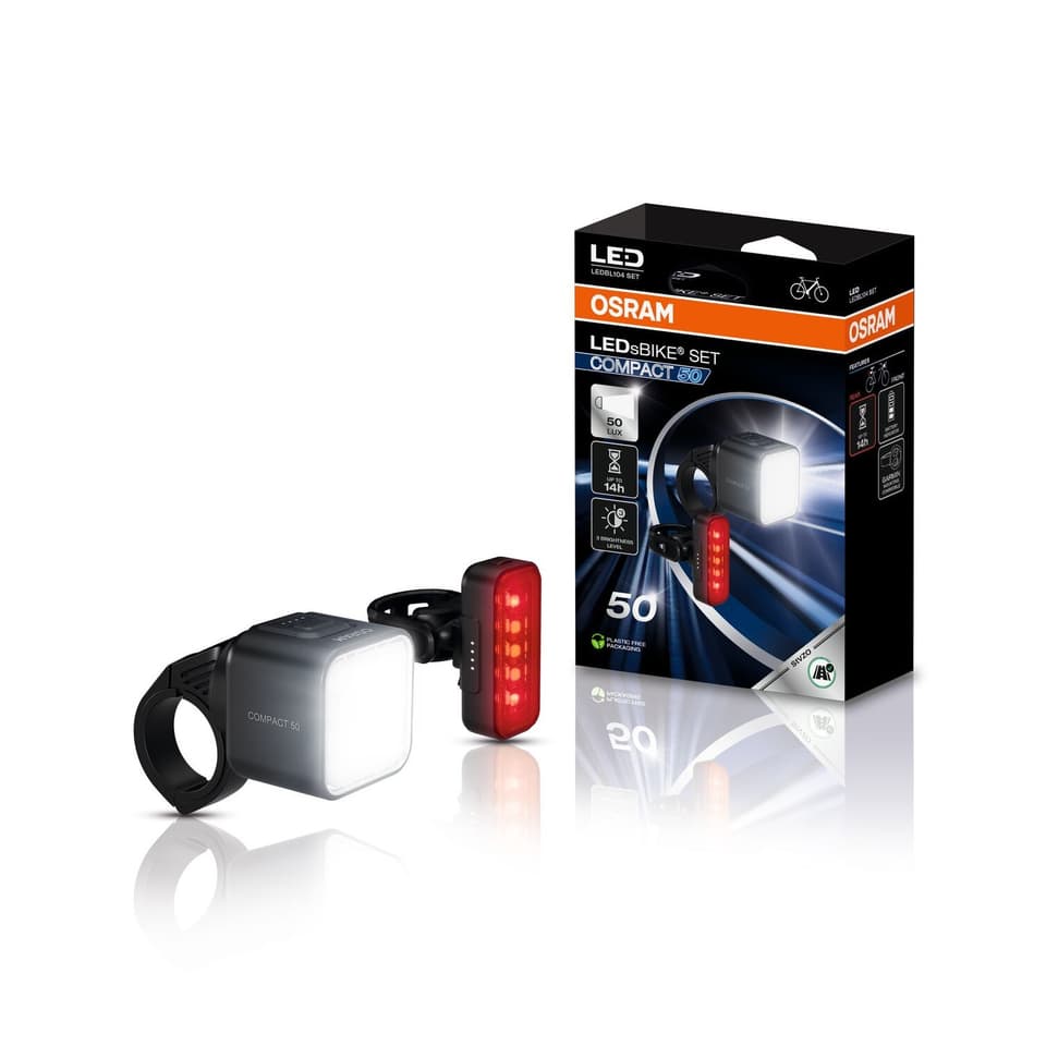 LEDsBIKE® COMPACT 50 Fahrradlicht-Set 50 Lux 1 St. OSRAM