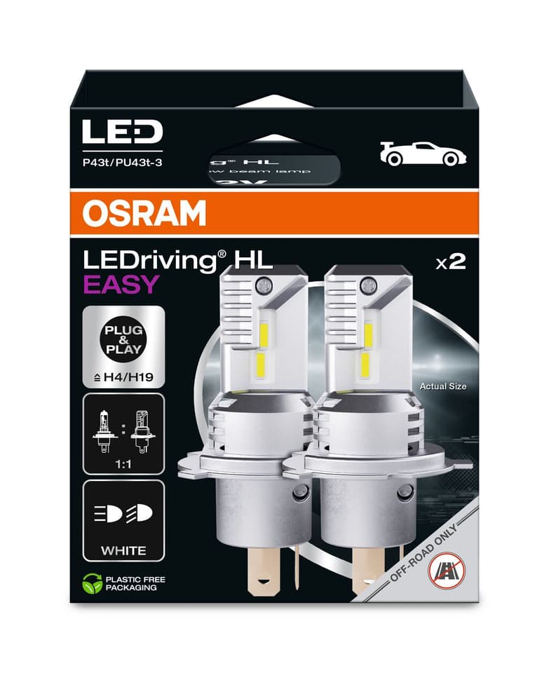H4/H19 LED-Nachrüstlampe Offroad – LEDriving® HL EASY H4/H19 12V 18.7W/19W P43t/PU43t-3 6500K White 2 St. OSRAM