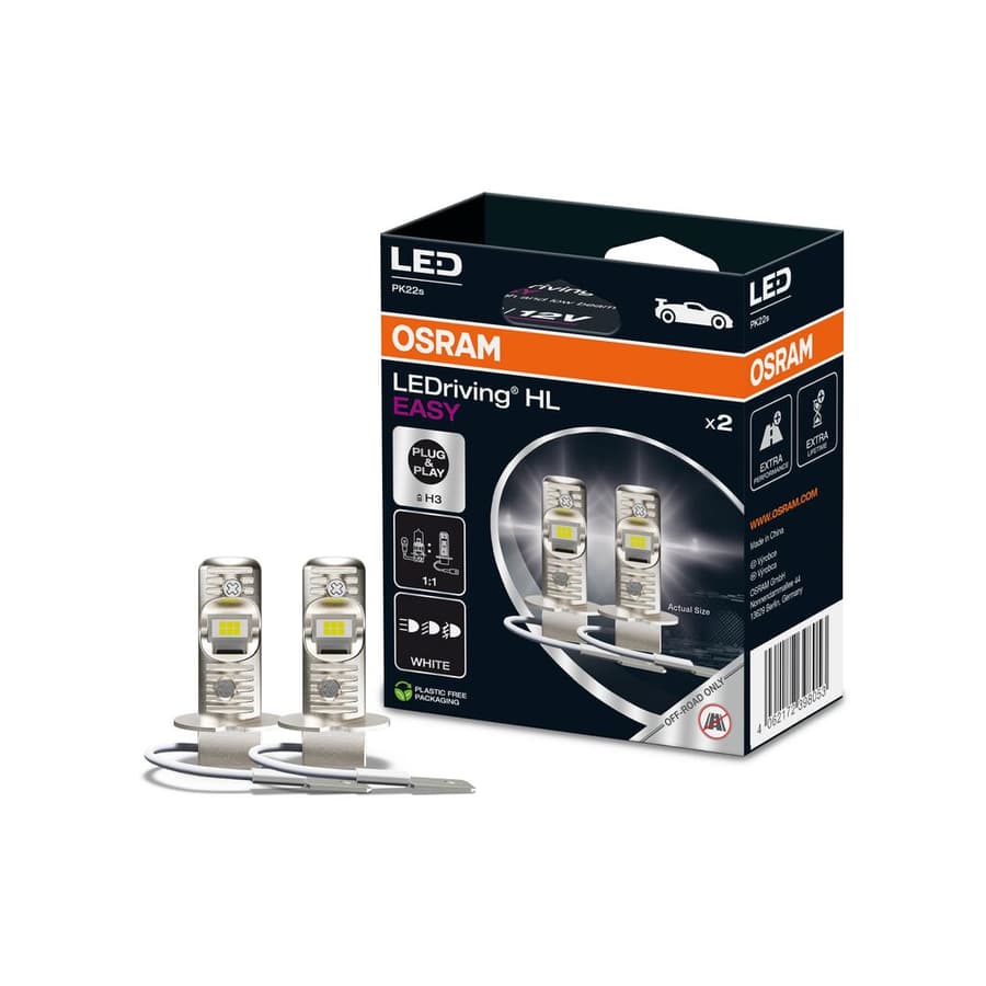 H3 LED-Nachrüstlampe Offroad – LEDriving® HL EASY H3 12V 8W PK22s 6500K White 2 St. OSRAM