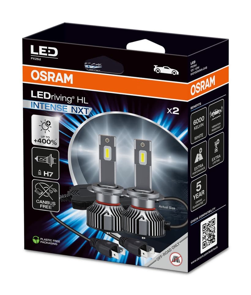 H7/H18 LED-Nachrüstlampe Offroad – LEDriving® HL INTENSE NEXT H7/H18 12V 42W PX26d/PY26d-1 6000K White 2 St. OSRAM