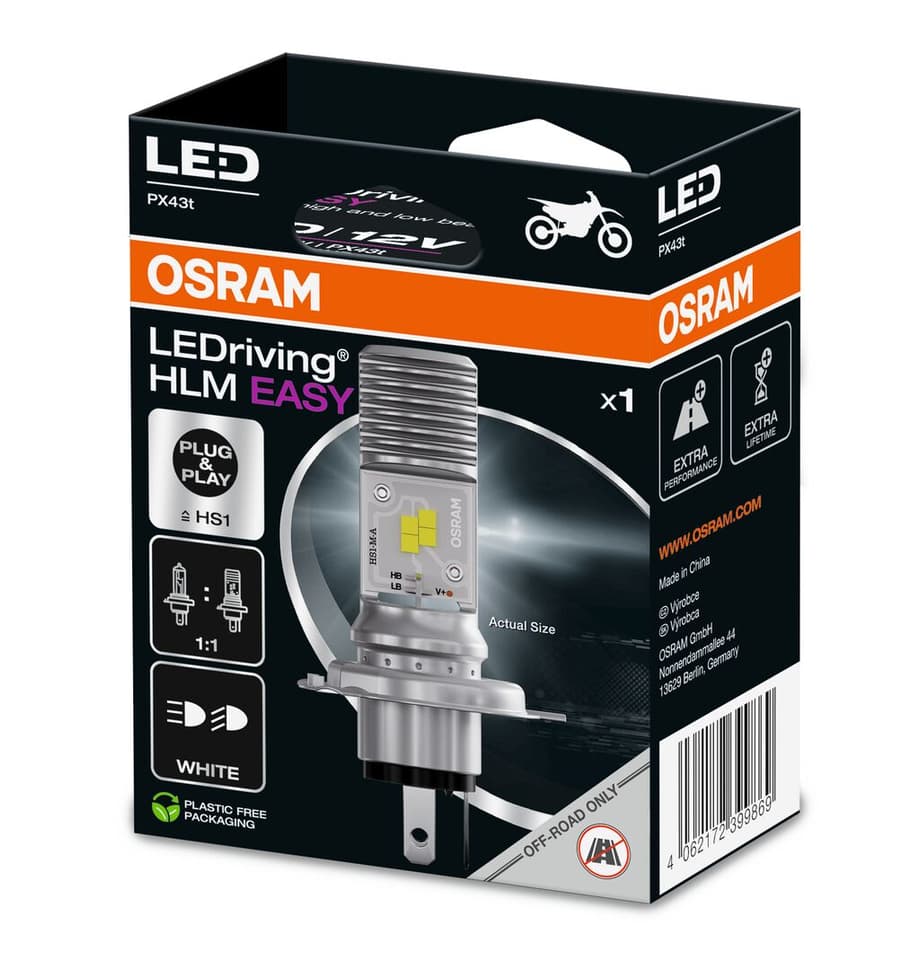 HS1 LED-Nachrüstlampe Offroad – LEDriving® HL EASY HS1 12V 6.0W/5.0W PX43t-38 6000K White 1 St. OSRAM