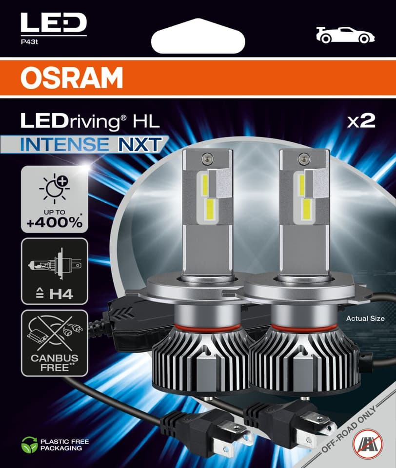 H4/H19 LED-Nachrüstlampe Offroad – LEDriving® HL INTENSE NEXT H4/H19 12V 42/40W P43t/PU43t-3 6000K White 2 St. OSRAM