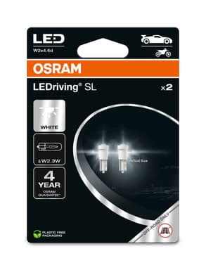 W2,3W LED-Signallampe Offroad – LEDriving® SL ~W2.3W W2x4.6d 0.25W 12V 6000K 25 lm White 2 St. OSRAM