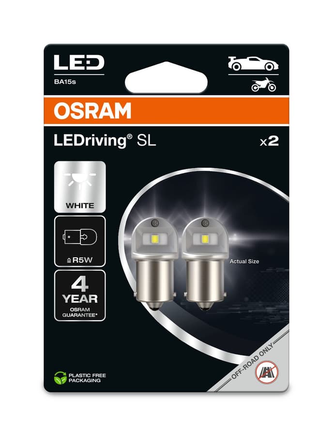 R5W LED-Signallampe Offroad – LEDriving® SL ~R5W BA15s 0.5W 12V 6000K 50 lm White 2 St. OSRAM