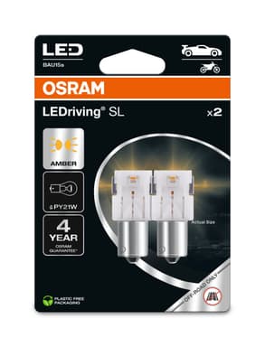 PY21W LED-Signallampe Offroad – PY21W LEDriving SL Amber 12V Blister 2 St. OSRAM